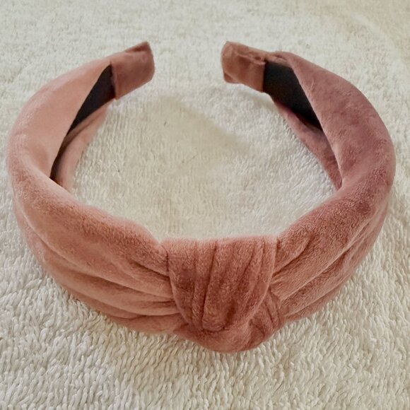 Loft Top Knot Velvet Headband in Pink Dust - Picture 4 of 5
